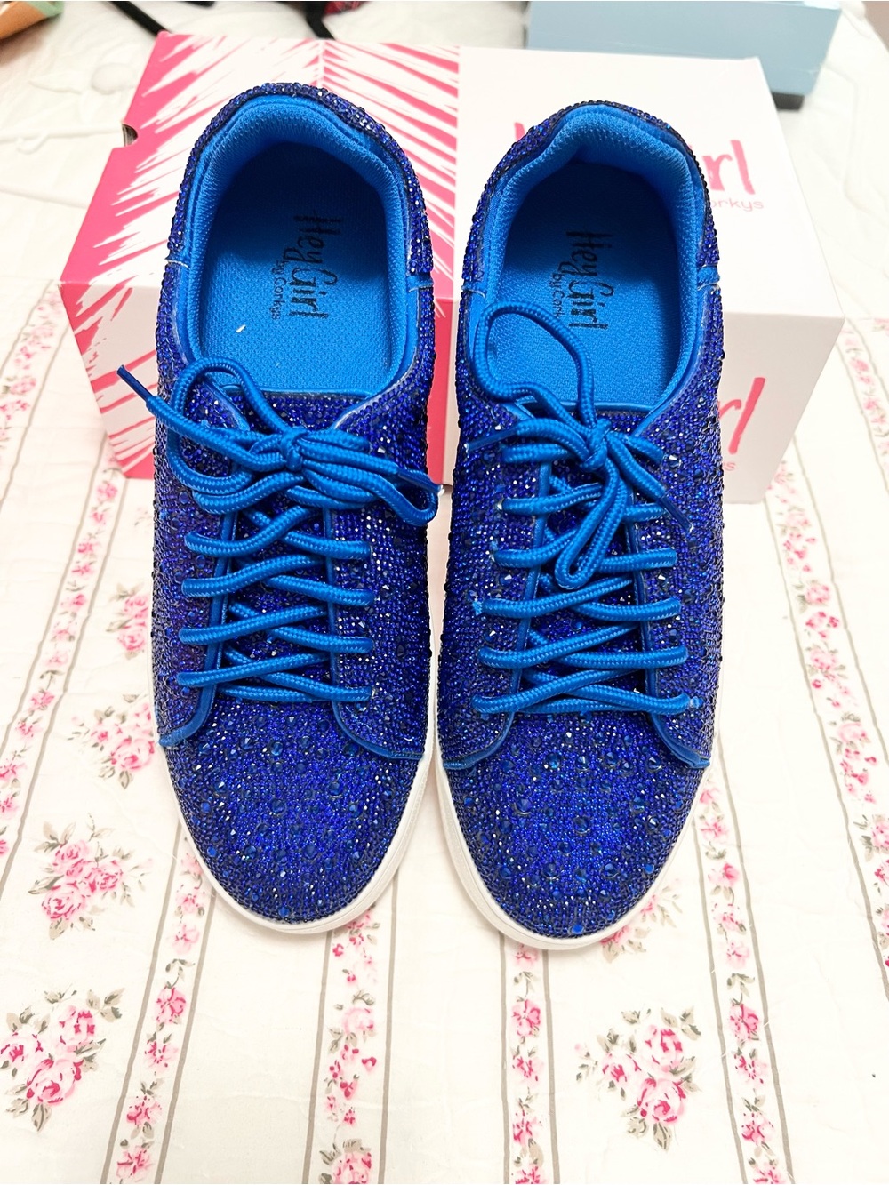 Corkys Electric Blue Crystal Lace-Up Sneakers